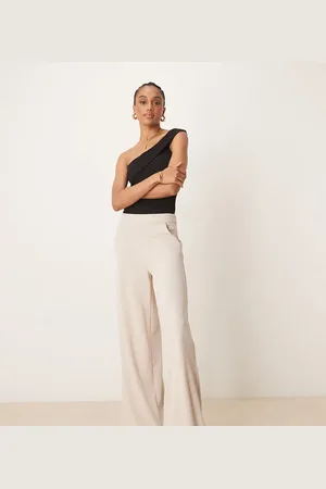 JDY Pantalones de talle alto y pernera ancha de -Neutro