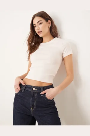 Gina Tricot Top de manga corta y corte slim de