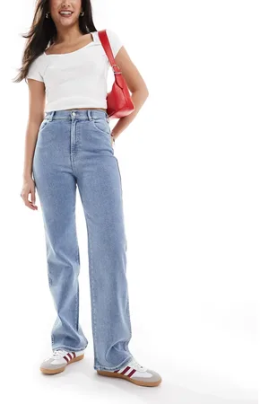 Dr Denim Vaqueros de pernera recta con lavado azul claro Moxy de
