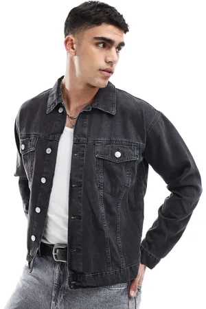 Only & Sons Chaqueta vaquera negro lavado extragrande de -Azul
