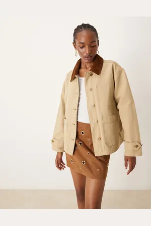 GANT Chaqueta beis de estilo worker con solapas de pana de -Beis neutro