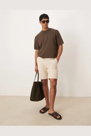 MANGO Pantalones cortos chinos beis claro de mezcla de lino de -Neutro