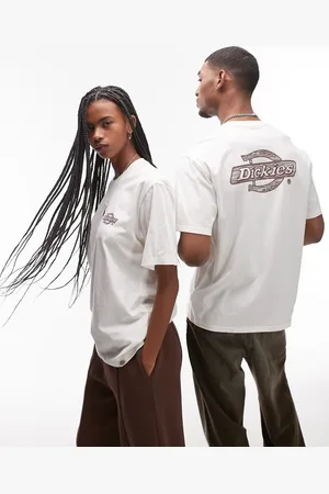 Dickies Camiseta con estampado trasero del logo efecto madera de
