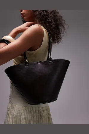 MANGO Bolso bombonera con detalle dorado de