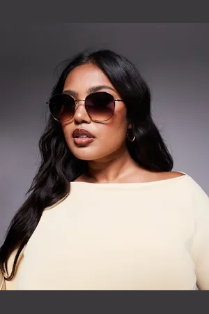 Quay Australia Gafas de sol con montura redondeada de metal y lentes degradadas de morado a naranja Jezabell de Quay