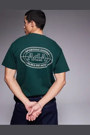Alma de Ace Camiseta verde con estampado trasero gráfico de tejido de 240 g/m2 de