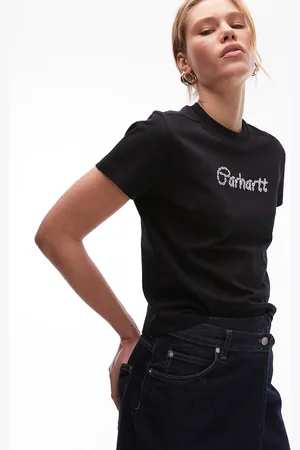 Carhartt Camiseta negra con estampado trasero de cadena de