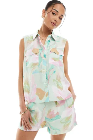VERO MODA Camisa sin mangas de corte cuadrado con de (parte de un conjunto)-Multicolor