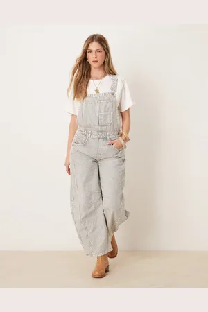 Free People Peto vaquero multicolor a rayas Good Luck de