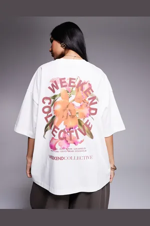 ASOS Camiseta color con estampado gráfico floral de Weekend Collective-Marrón