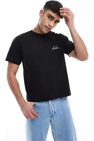 Dr Denim Camiseta negra de manga corta con cuello redondo de