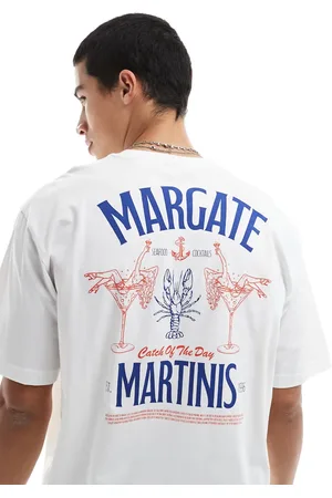 Only & Sons Camiseta blanca holgada con estampado trasero "Margate" de -Blanco