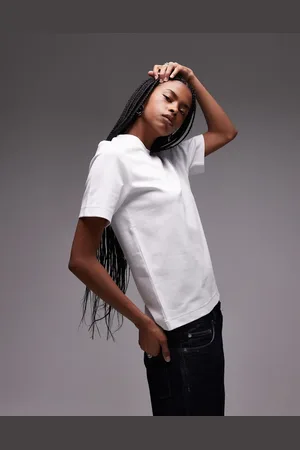 ARKET Camiseta blanca de corte cuadrado de tejido grueso de punto liso de