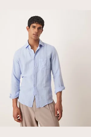 MANGO Camisa de manga larga de mezcla de lino de