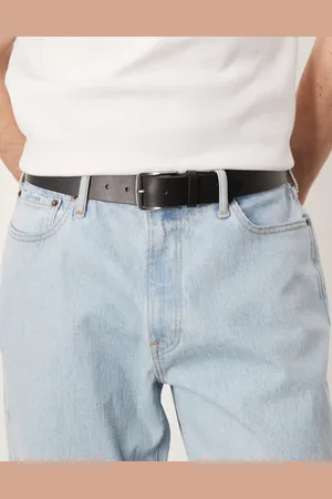 Calvin Klein Cinturón negro clásico de cuero de
