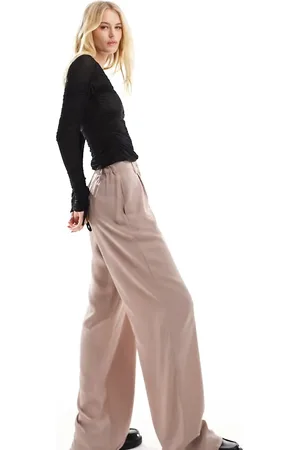 ASOS Pantalones color lavado holgados de pernera recta de ASOS DESIGN Tall-Rosa