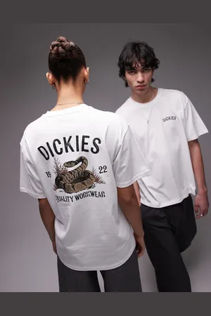 Dickies Camiseta blanca con estampado gráfico trasero de serpiente de