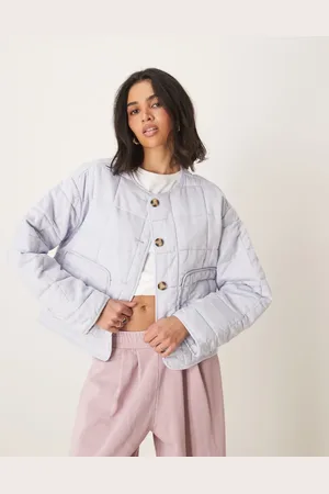 ASOS Chaqueta corta guateada sin solapas de -Sin color