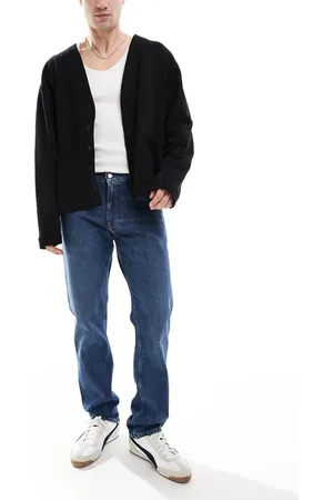 Calvin Klein Vaqueros de corte recto slim con lavado medio de -Azul