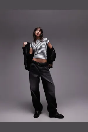 Tommy Hilfiger Camiseta a rayas con detalle de parche de canalé de -Azul marino