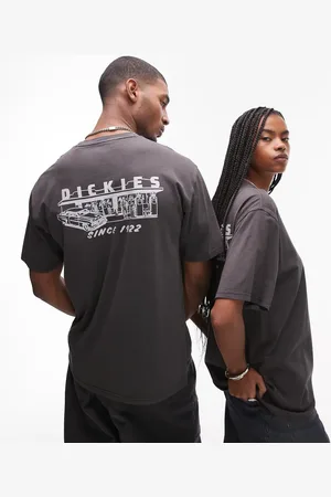 Dickies Camiseta negra con estampado gráfico trasero "Service station" de