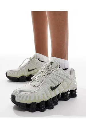 Nike Zapatillas de deporte blanco hueso y negras Shox TL de