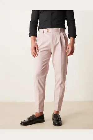 ASOS Chinos de vestir rosa empolvado de corte tapered de algodón de