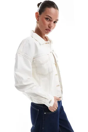 ASOS Chaqueta vaquera color de estilo wéstern con mangas cocoon de -Blanco