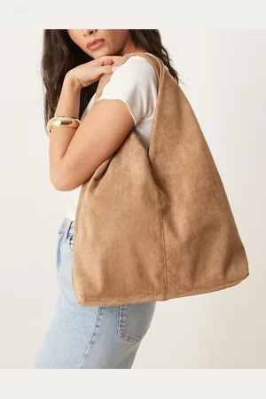 Gina Tricot Bolso de hombro color camel holgado de -Neutro