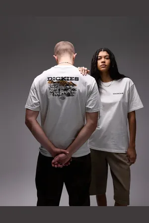 Dickies Camiseta blanca con estampado gráfico en la espalda de paisaje de