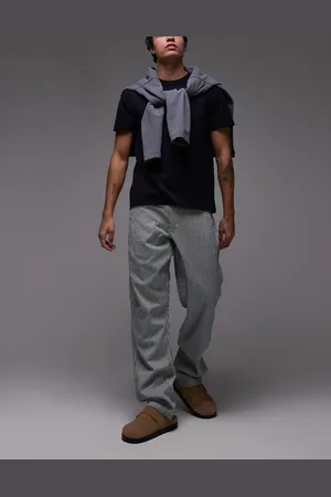 Dickies Pantalones azules de corte estándar con estampado milrayas Garyville de