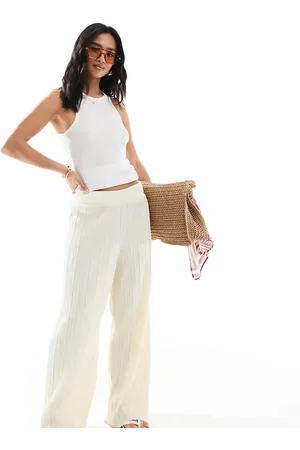 ONLY Pantalones amarillo pastel plisados de pernera ancha de -Neutro