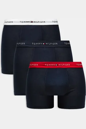 Tommy Hilfiger Pack de calzoncillos bóxer azul marino con cinturillas de color azul marino, blanco y rojo Signature Cotton Essentials de