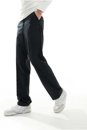 ASOS Pantalones de vestir negros de talle alto y pernera recta de