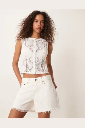 Abercrombie & Fitch Pantalones cortos color holgados de -Blanco