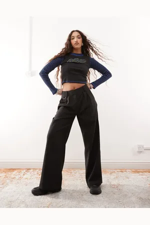 COLLUSION Pantalones de sastre negros de pernera ancha de