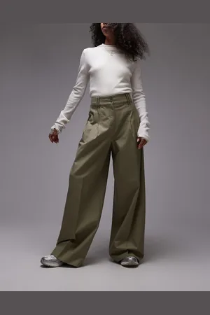 & OTHER STORIES Pantalones de sastre caquis de pernera ancha holgada con pinzas delanteras de -Blanco