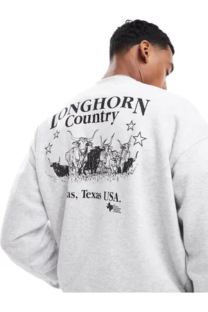 Cotton On Sudadera gris jaspeado de corte cuadrado con estampado gráfico "Country Star" de Cotton On