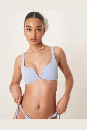 ASOS Top de bikini corto con detalle rígido de pico Maya Mix & Match de