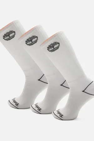 Timberland Calcetines deportivos blancos con logo de árbol Bowden Fully Cushioned de