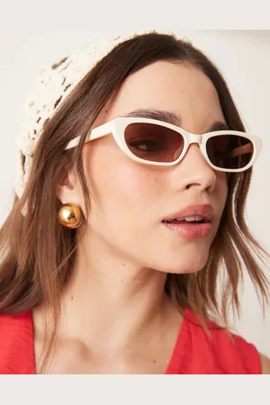ASOS Gafas de sol brillante estrechas de estilo ojos de gato de