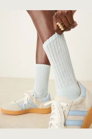 Sui Ava Calcetines tobilleros azul pastel de punto pointelle Magda de