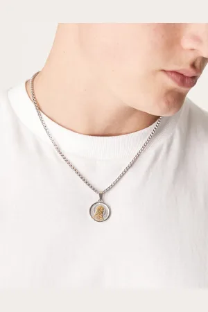 ASOS Collar de cadena con colgante de la Virgen María de acero inoxidable resistente al agua de
