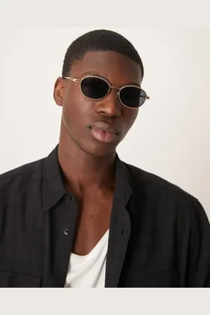 ASOS Gafas de sol doradas redondas de metal con lentes ahumadas de