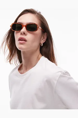 Topshop Gafas de sol marrón claro efecto carey redondas Madeira de -Multicolor