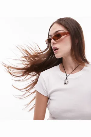 Topshop Gafas de sol rectangulares y estrechas Xanthi de