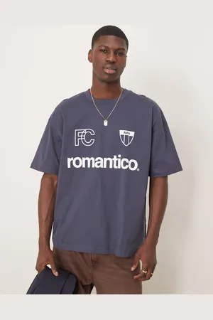 ASOS Camiseta azul marino extragrande con gráfico deportivo de