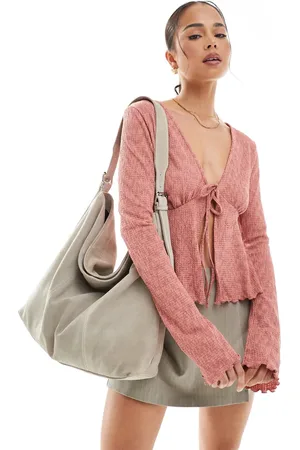 ONLY Cárdigan con lazada delantera y mangas anchas de