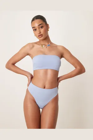 ASOS Braguitas de bikini azules de talle y pernera altos Maya Mix & Match de