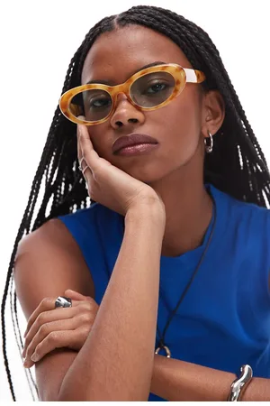 Topshop Gafas de sol marrón claro efecto carey redondas Sicily de -Multicolor